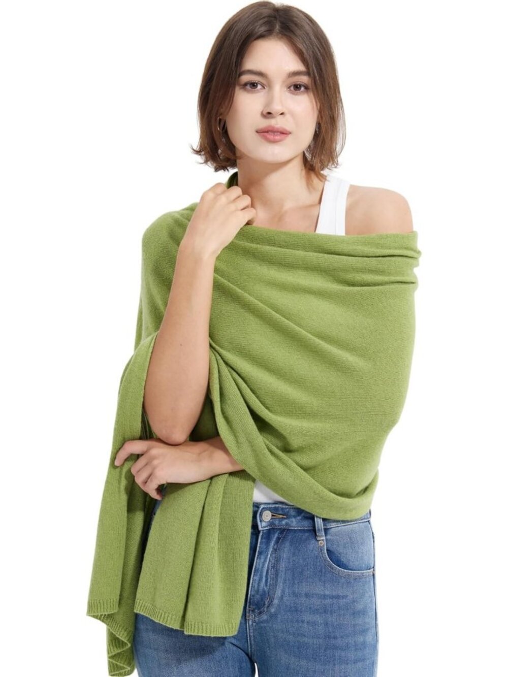 Chic Cashmere Wool Blend Travel Wrap Shawl Scarf Pashmina Stole for Women 87"x28